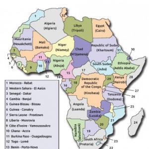 Vakarų Afrikos šalys ir jų sostinės